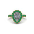 Halo Pear Diamond Pave Engagement Ring - Ingrid No. 16 image 2