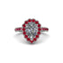Halo Pear Diamond Pave Engagement Ring - Ingrid No. 48 image 2