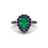 Halo Pear Emerald Pave Engagement Ring - Ingrid No. 65 image 2