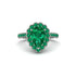 Halo Pear Emerald Pave Engagement Ring - Ingrid No. 21 image 2