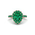 Halo Pear Emerald Pave Engagement Ring - Ingrid No. 20 image 2