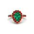 Halo Pear Emerald Pave Engagement Ring - Ingrid No. 49 image 2