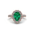 Halo Pear Emerald Pave Engagement Ring - Ingrid No. 5 image 2