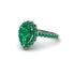 Halo Pear Emerald Pave Engagement Ring - Ingrid No. 21 image 1