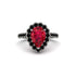 Halo Pear Ruby Pave Engagement Ring - Ingrid No. 42 image 2