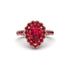 Halo Pear Ruby Pave Engagement Ring - Ingrid No. 56 image 2
