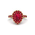 Halo Pear Ruby Pave Engagement Ring - Ingrid No. 55 image 2