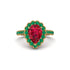 Halo Pear Ruby Pave Engagement Ring - Ingrid No. 25 image 3