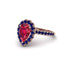 Halo Pear Ruby Pave Engagement Ring - Ingrid No. 71 image 1