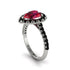 Halo Pear Ruby Pave Engagement Ring - Ingrid No. 42 image 3
