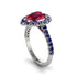 Halo Pear Ruby Pave Engagement Ring - Ingrid No. 72 image 3
