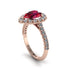 Halo Pear Ruby Pave Engagement Ring - Ingrid No. 11 image 3