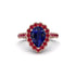Halo Pear Sapphire Pave Engagement Ring - Ingrid No. 59 image 2
