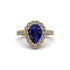 Halo Pear Sapphire Pave Engagement Ring - Ingrid No. 13 image 2