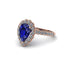 Halo Pear Sapphire Pave Engagement Ring - Ingrid No. 14 image 1