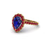 Halo Pear Sapphire Pave Engagement Ring - Ingrid No. 58 image 1