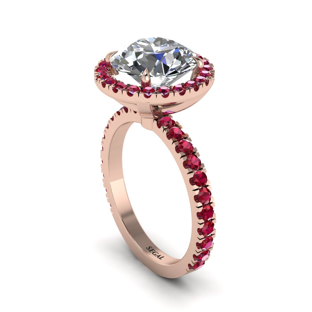 Round Cut Diamond Halo Engagement Ring - Charleigh No. 47