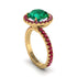 Round Cut Emerald Halo Engagement Ring - Charleigh No. 49 image 1