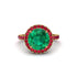 Round Cut Emerald Halo Engagement Ring - Charleigh No. 49 image 2