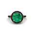 Round Cut Emerald Halo Engagement Ring - Charleigh No. 35 image 2