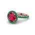 Round Cut Ruby Halo Engagement Ring - Charleigh No. 26 image 3