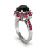 Black Diamond Halo Sunburst Engagement Ring - Winter No. 54 image 2