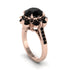 Black Diamond Halo Sunburst Engagement Ring - Winter No. 38 image 2