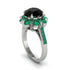 Black Diamond Halo Sunburst Engagement Ring - Winter No. 24 image 2