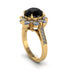 Black Diamond Halo Sunburst Engagement Ring - Winter No. 7 image 2