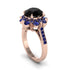 Black Diamond Halo Sunburst Engagement Ring - Winter No. 68 image 2