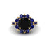 Black Diamond Halo Sunburst Engagement Ring - Winter No. 67 image 3
