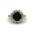 Black Diamond Halo Sunburst Engagement Ring - Winter No. 7 image 3