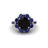 Black Diamond Halo Sunburst Engagement Ring - Winter No. 69 image 3