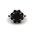 Black Diamond Halo Sunburst Engagement Ring - Winter No. 38 image 3