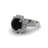 Black Diamond Halo Sunburst Engagement Ring - Winter No. 9 image 1