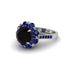 Black Diamond Halo Sunburst Engagement Ring - Winter No. 69 image 1