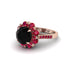 Black Diamond Halo Sunburst Engagement Ring - Winter No. 53 image 1