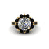 Diamond Halo Sunburst Engagement Ring - Winter No. 31 image 3