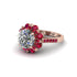 Diamond Halo Sunburst Engagement Ring - Winter No. 47 image 1