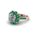 Diamond Halo Sunburst Engagement Ring - Winter No. 17 image 1
