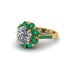 Diamond Halo Sunburst Engagement Ring - Winter No. 16 image 1