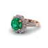 Emerald Halo Sunburst Engagement Ring - Winter No. 5 image 1