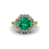 Emerald Halo Sunburst Engagement Ring - Winter No. 4 image 3