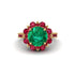 Emerald Halo Sunburst Engagement Ring - Winter No. 49 image 3