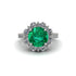 Emerald Halo Sunburst Engagement Ring - Winter No. 6 image 3