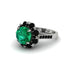 Emerald Halo Sunburst Engagement Ring - Winter No. 36 image 1