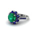 Emerald Halo Sunburst Engagement Ring - Winter No. 66 image 1