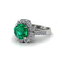 Emerald Halo Sunburst Engagement Ring - Winter No. 6 image 1