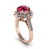 Ruby Halo Sunburst Engagement Ring - Winter No. 11 image 2