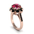 Ruby Halo Sunburst Engagement Ring - Winter No. 41 image 2